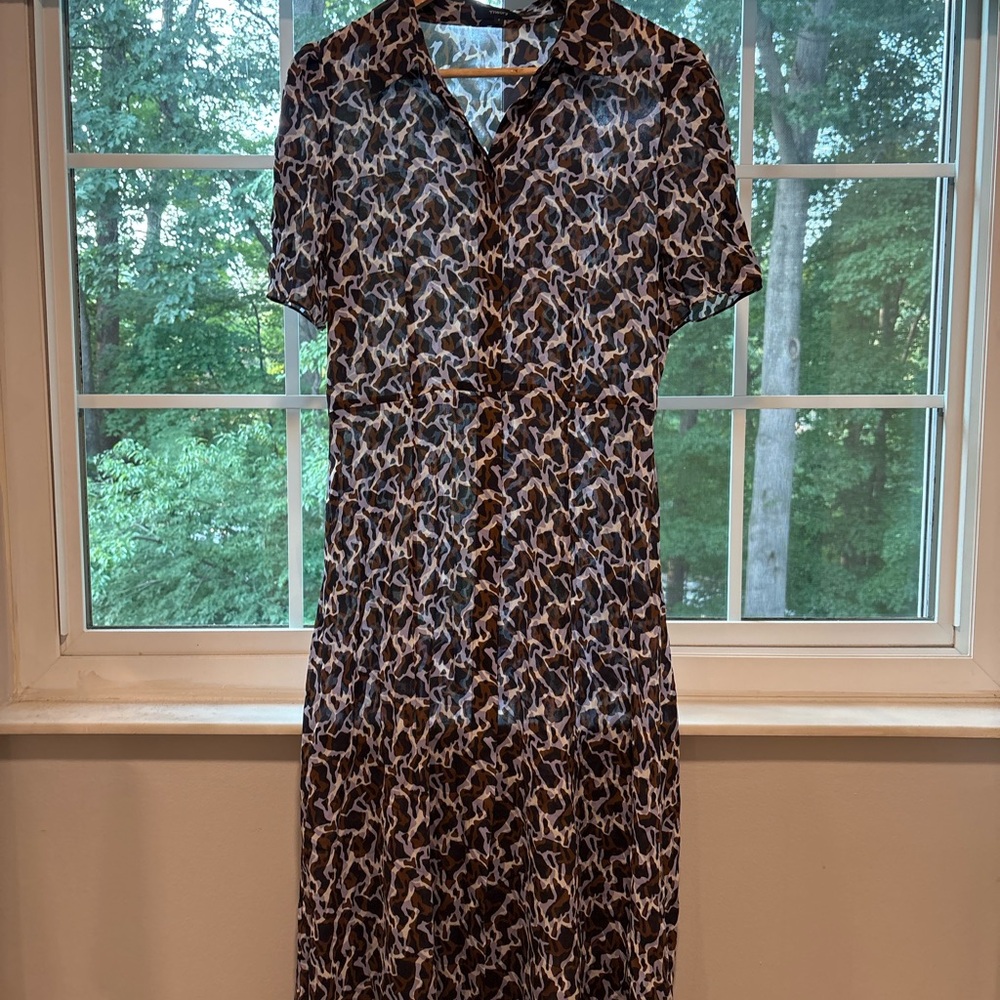 Theory Abstract Print Short Sleeve Shirt Dress | Women’s